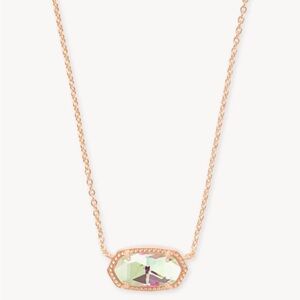 Kendra Scott Elisa Rose Gold Pendant Necklace in Dichroic Glass